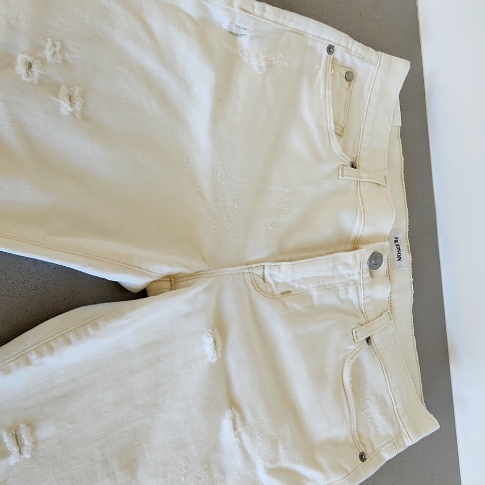 Hudson off white mid waist jeans